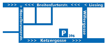 Anfahrtsplan (Breitenfurterstraße - Haselbrunnerstraße - Ketzergasse)